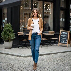 Misook tan knit cardigan size medium